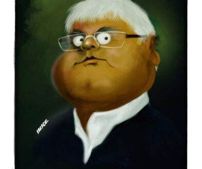 Lalu Yadav, a caricature by Vijaykumar Kakade