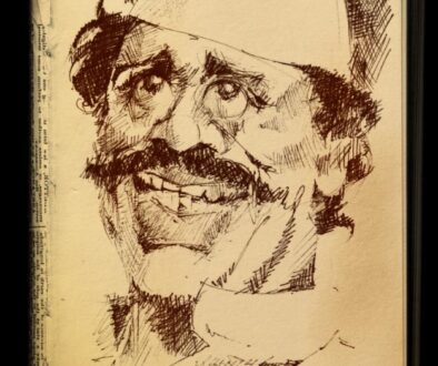 Nilu Phule, a caricature by Vijaykumar Kakade