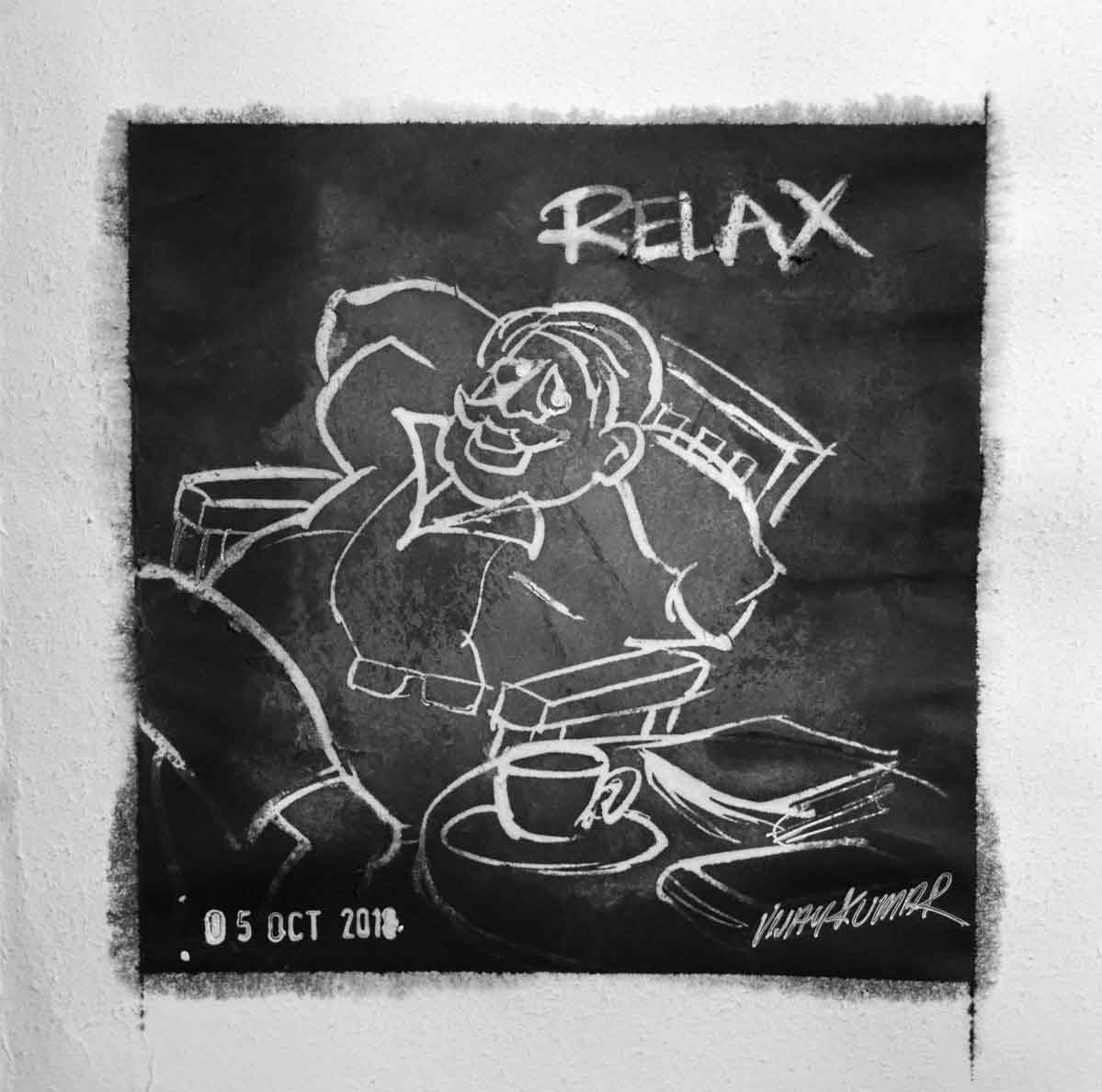 Relax, an ink painting for Inktober 2018 by Vijaykumar Kakade