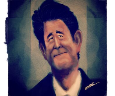 Shinzo Abe, a caricature by Vijaykumar Kakade