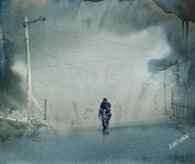 The mist, a watercolor painting by Vijaykumar Kakade.