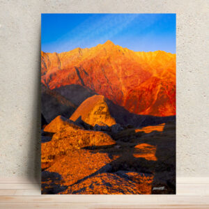 Golden Silence - Serene Triund Metal Poster against wall